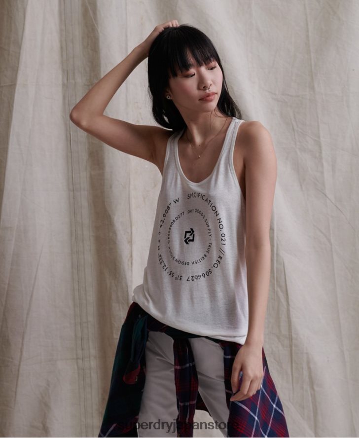 デザートリネンベスト 女性 Superdry 衣類 クリーム 2J62PZ3083