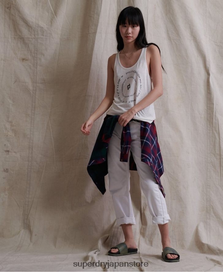 デザートリネンベスト 女性 Superdry 衣類 クリーム 2J62PZ3083