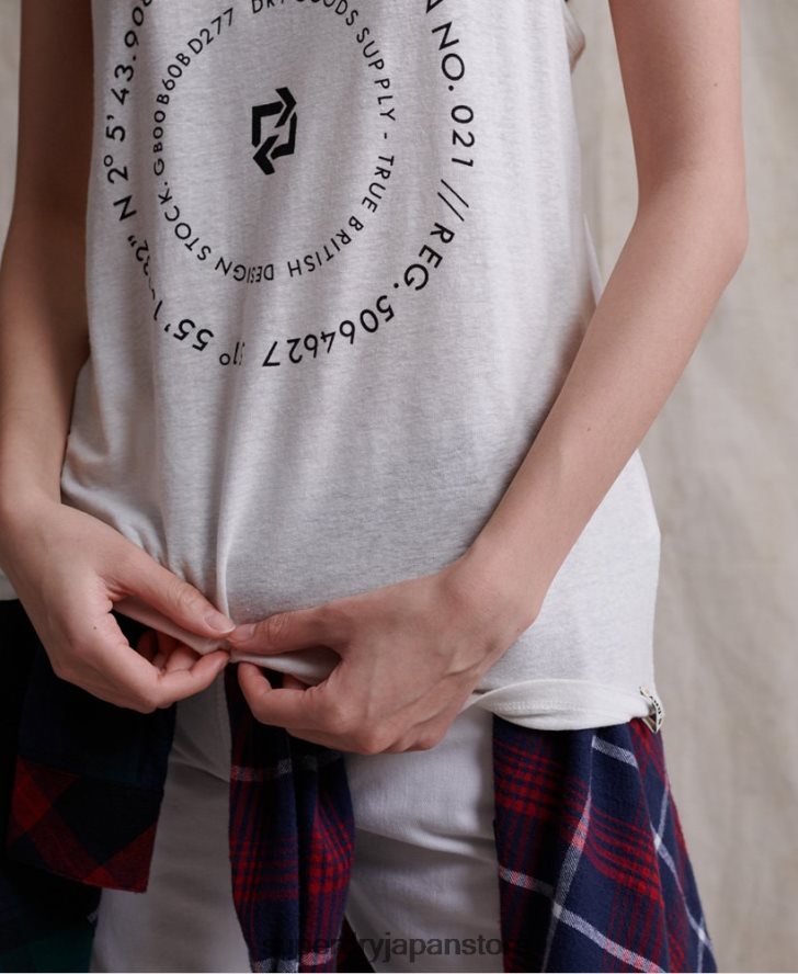 デザートリネンベスト 女性 Superdry 衣類 クリーム 2J62PZ3083