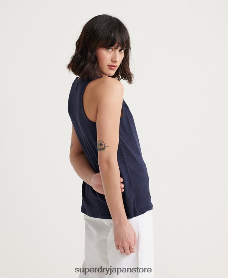 シェブロンレースベストトップ 女性 Superdry 衣類 海軍 2J62PZ3086