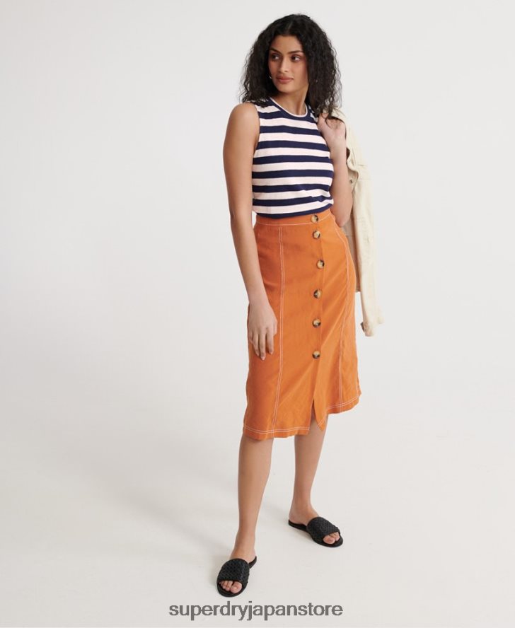 夏のストライプベスト 女性 Superdry 衣類 海軍 2J62PZ3087