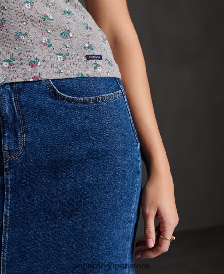エッセンシャル ポワンテール タンクトップ 女性 Superdry 衣類 ライトグレー 2J62PZ3088