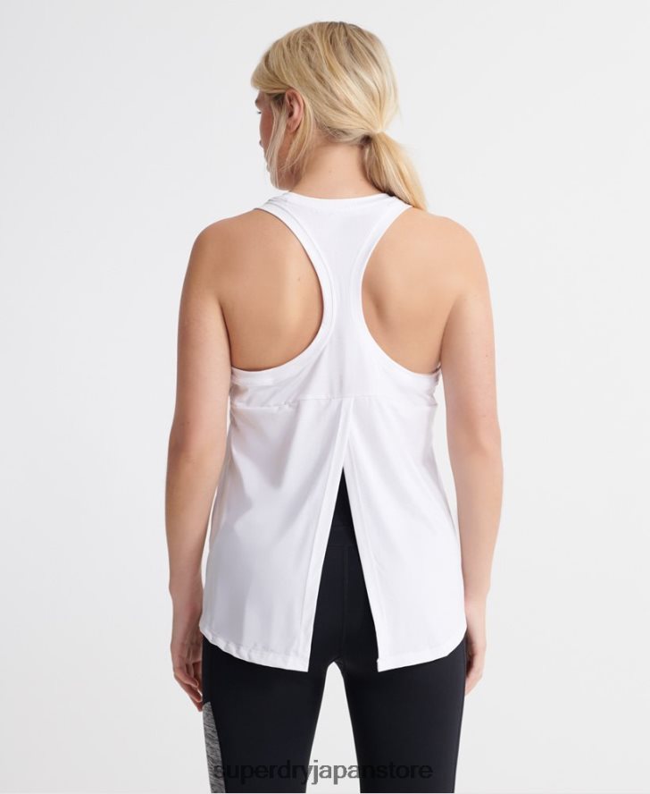 トレーニングジムベストトップス 女性 Superdry 衣類 白 2J62PZ3089