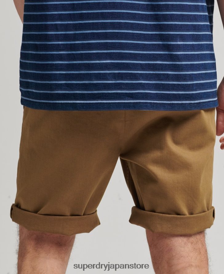 ヴィンテージオフィサーチノショーツ 男性 Superdry 衣類 茶色 2J62PZ308