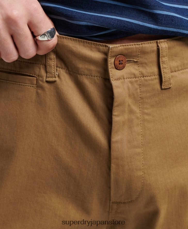 ヴィンテージオフィサーチノショーツ 男性 Superdry 衣類 茶色 2J62PZ308