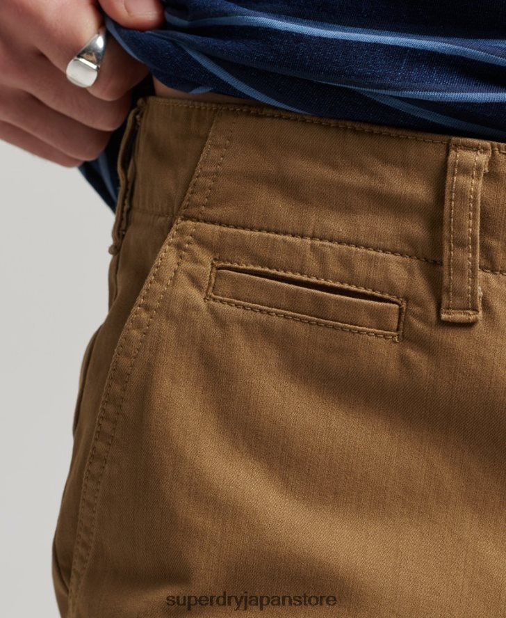 ヴィンテージオフィサーチノショーツ 男性 Superdry 衣類 茶色 2J62PZ308