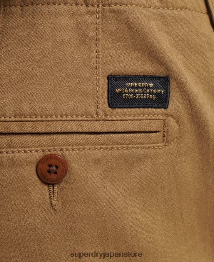 ヴィンテージオフィサーチノショーツ 男性 Superdry 衣類 茶色 2J62PZ308