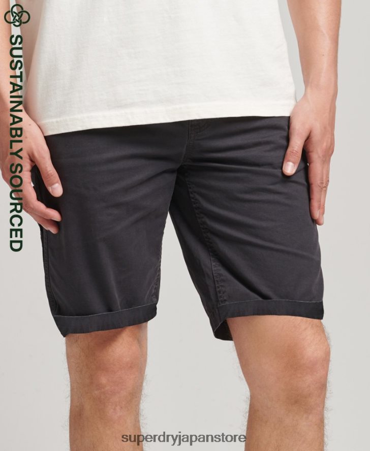 オーガニックコットン ヴィンテージ カーペンター ショーツ 男性 Superdry 衣類 黒 2J62PZ309