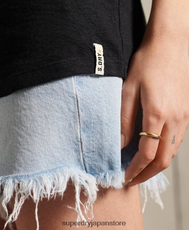 デザートリネンベスト 女性 Superdry 衣類 黒 2J62PZ3090