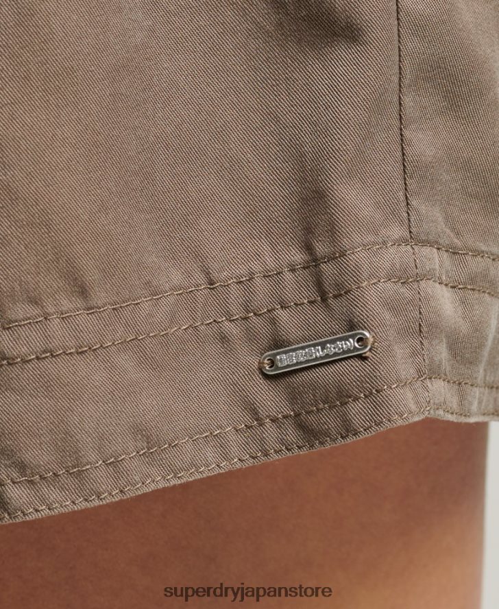 デザートペーパーバッグショーツ 女性 Superdry 衣類 カーキ 2J62PZ3091