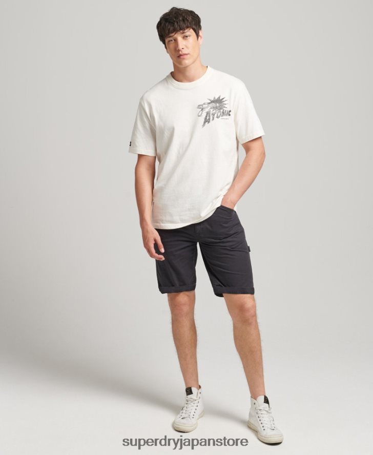 オーガニックコットン ヴィンテージ カーペンター ショーツ 男性 Superdry 衣類 黒 2J62PZ309