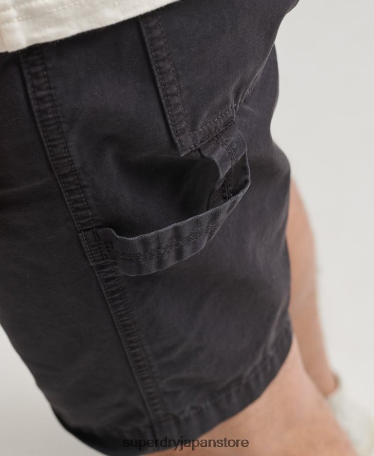 オーガニックコットン ヴィンテージ カーペンター ショーツ 男性 Superdry 衣類 黒 2J62PZ309