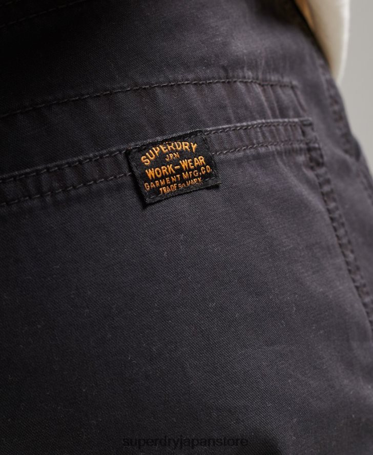 オーガニックコットン ヴィンテージ カーペンター ショーツ 男性 Superdry 衣類 黒 2J62PZ309