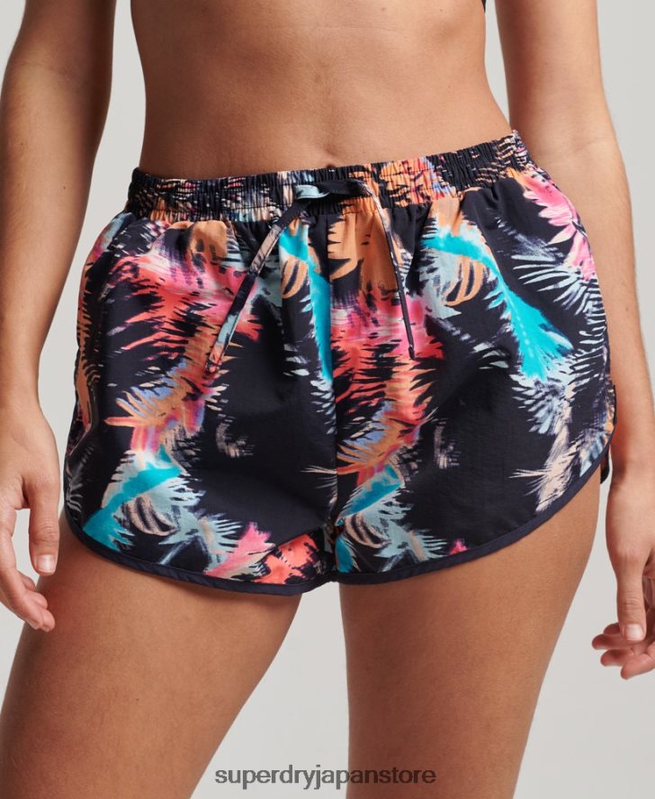 プリントビーチショーツ 女性 Superdry 衣類 青 2J62PZ3101