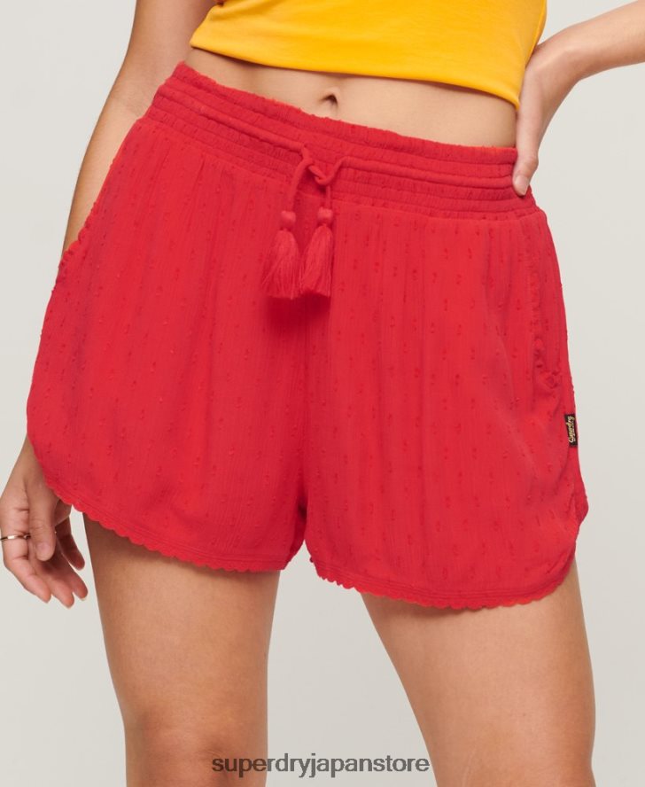 ヴィンテージビーチショーツ 女性 Superdry 衣類 赤 2J62PZ3108