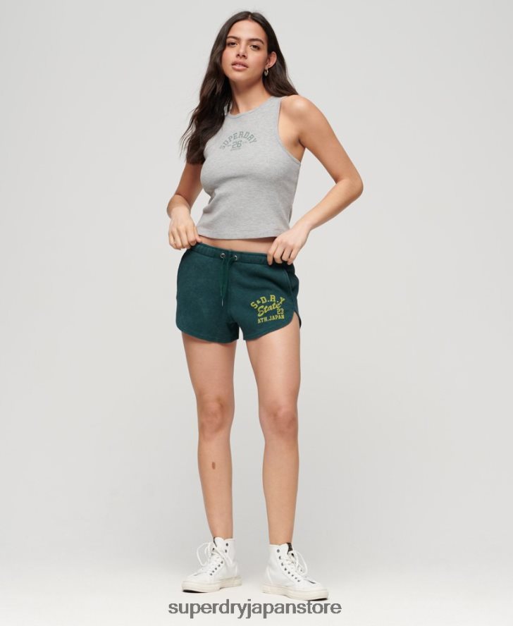 アスレチックエッセンシャルワッフルショーツ 女性 Superdry 衣類 緑 2J62PZ3109