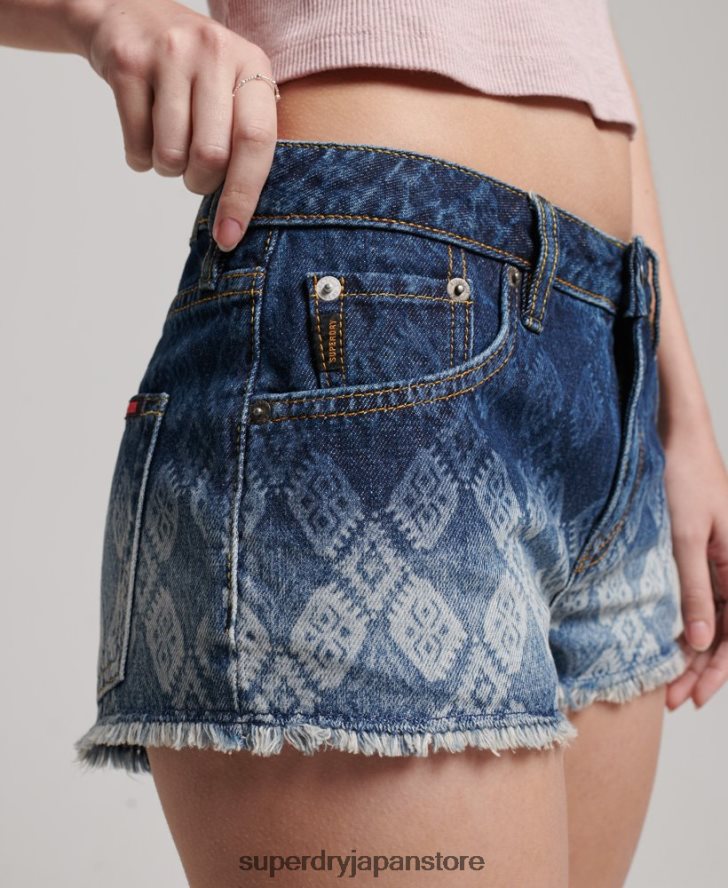 デニムホットショーツ 女性 Superdry 衣類 濃紺 2J62PZ3110