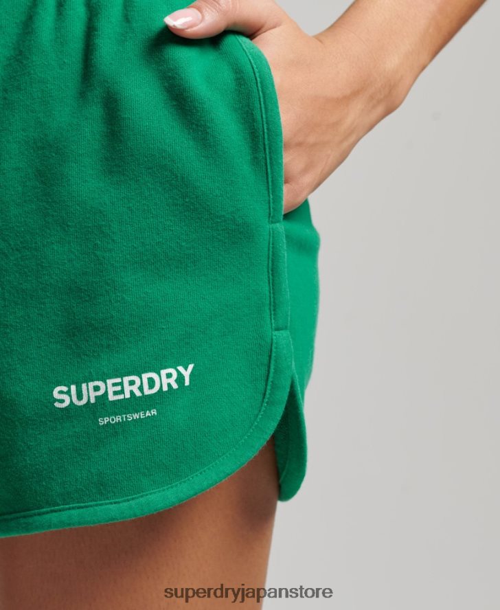 コアスポーツスウェットショーツ 女性 Superdry 衣類 緑 2J62PZ3119
