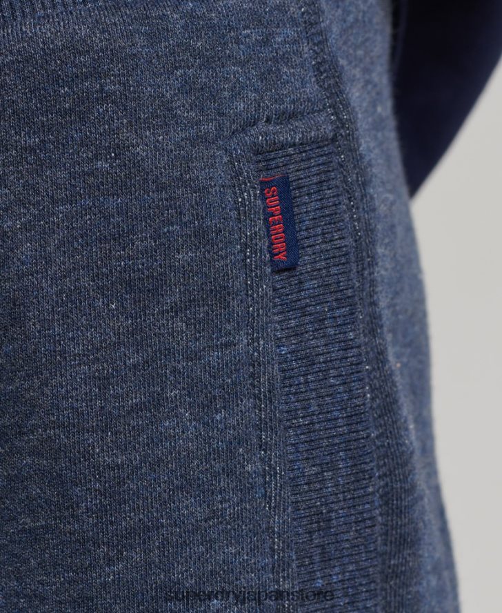 オーガニックコットン ヴィンテージロゴ ジャージー ショーツ 男性 Superdry 衣類 海軍 2J62PZ311
