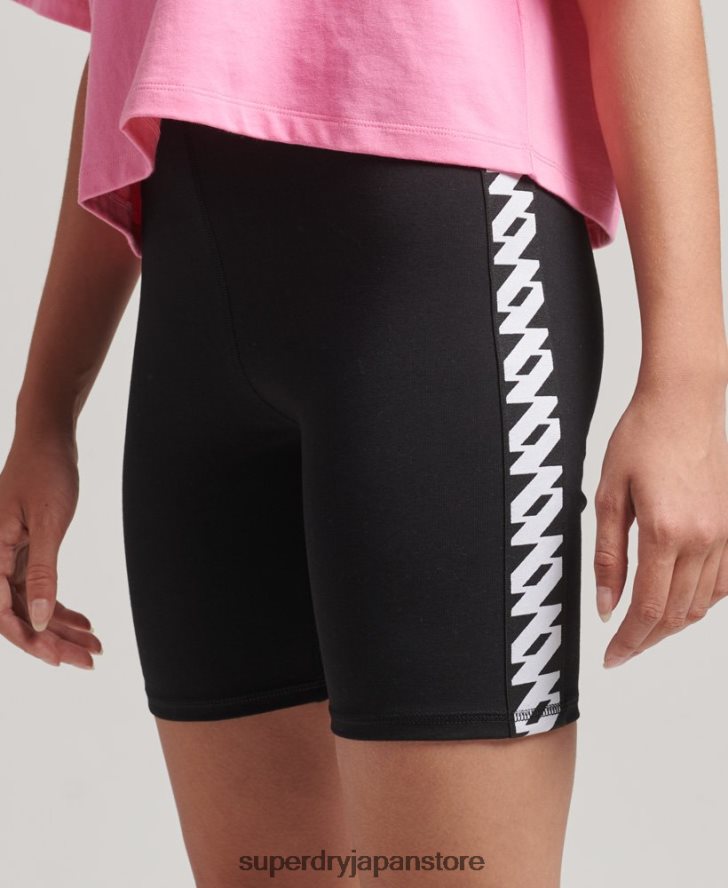 エラスティックロゴ サイクルショーツ 女性 Superdry 衣類 黒 2J62PZ3123