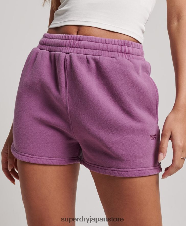 ヴィンテージウォッシュスウェットショーツ 女性 Superdry 衣類 紫 2J62PZ3128