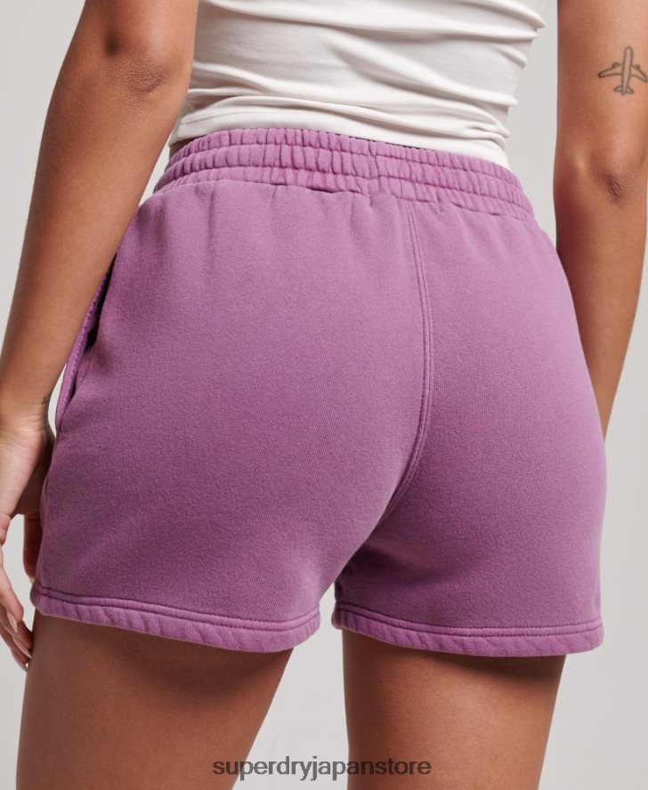 ヴィンテージウォッシュスウェットショーツ 女性 Superdry 衣類 紫 2J62PZ3128