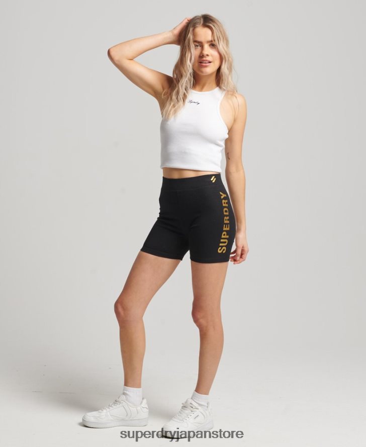 コードコアスポーツサイクルショーツ 女性 Superdry 衣類 黒 2J62PZ3133