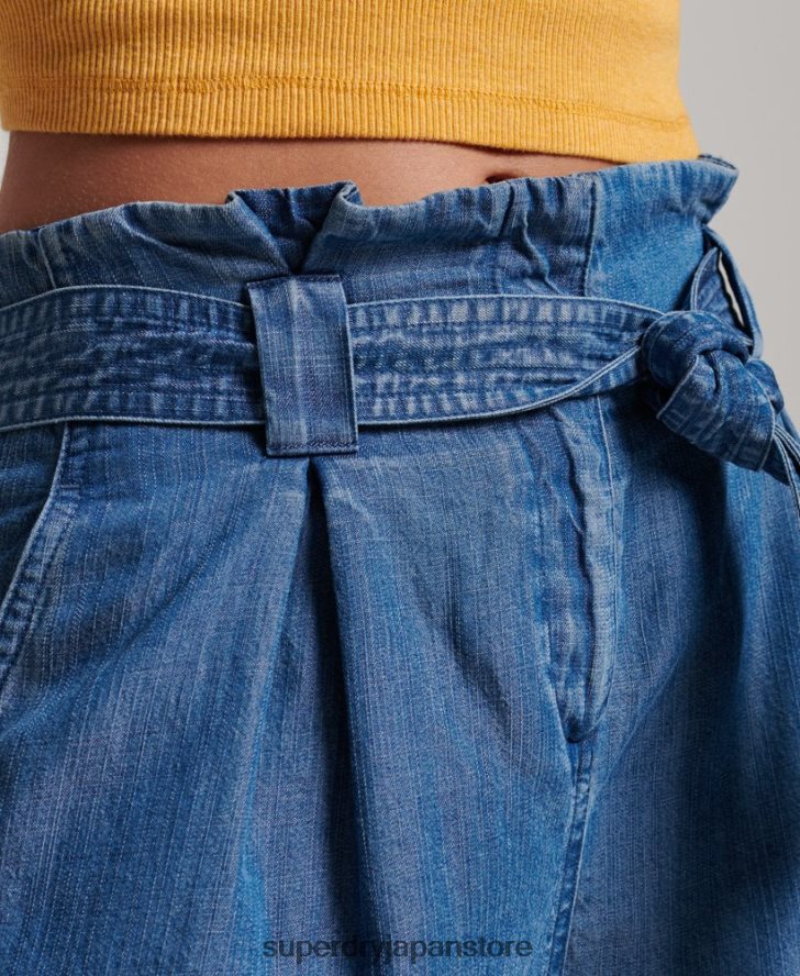 ペーパーバッグショーツ 女性 Superdry 衣類 青 2J62PZ3139