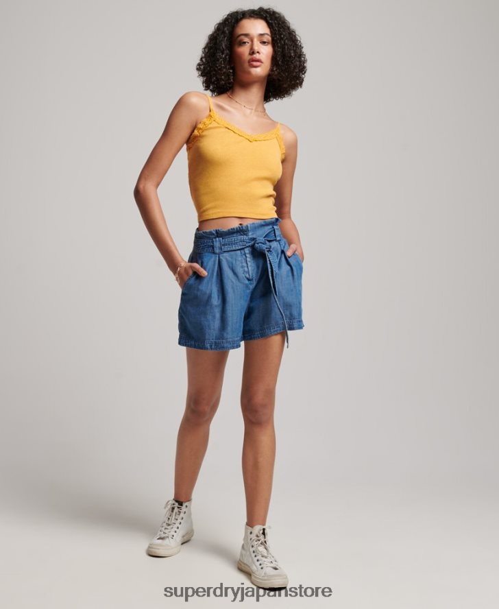 ペーパーバッグショーツ 女性 Superdry 衣類 青 2J62PZ3139