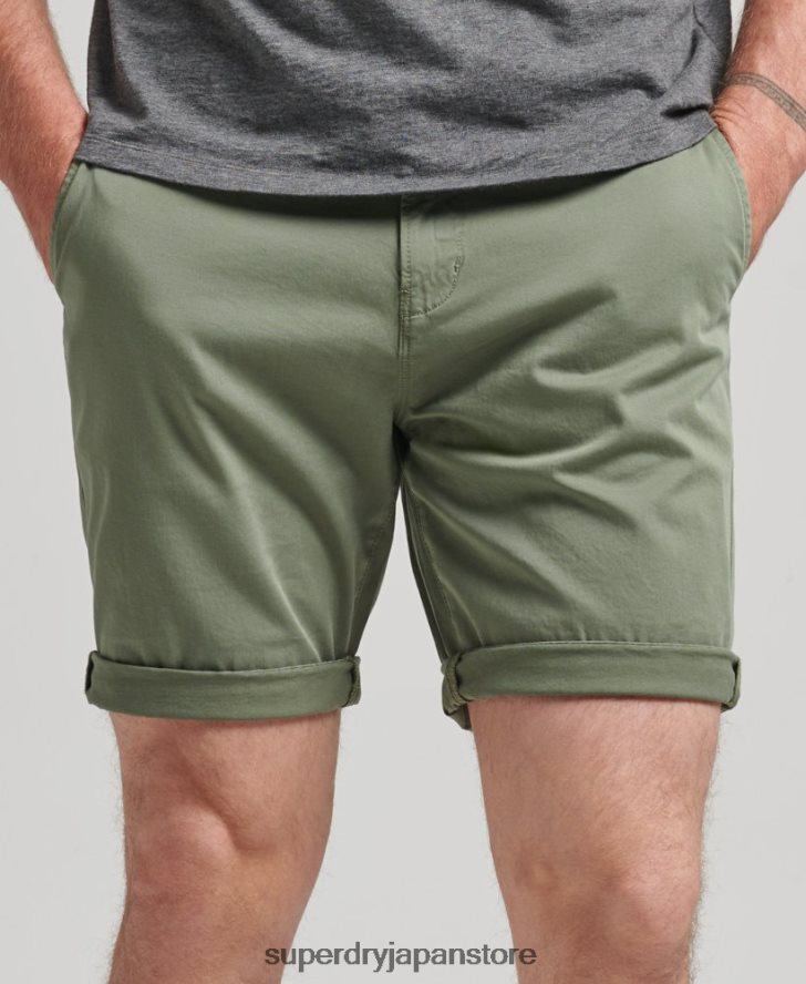 オーガニックコットンコアチノショーツ 男性 Superdry 衣類 緑 2J62PZ314
