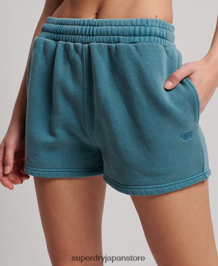 ヴィンテージウォッシュスウェットショーツ 女性 Superdry 衣類 ターコイズ 2J62PZ3140