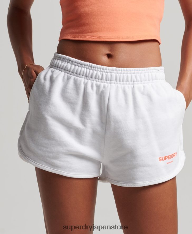 コアスポーツスウェットショーツ 女性 Superdry 衣類 白 2J62PZ3141