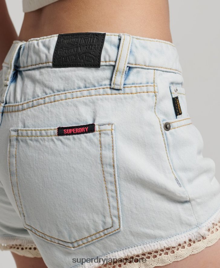 デニムホットショーツ 女性 Superdry 衣類 ライトブルー 2J62PZ3144