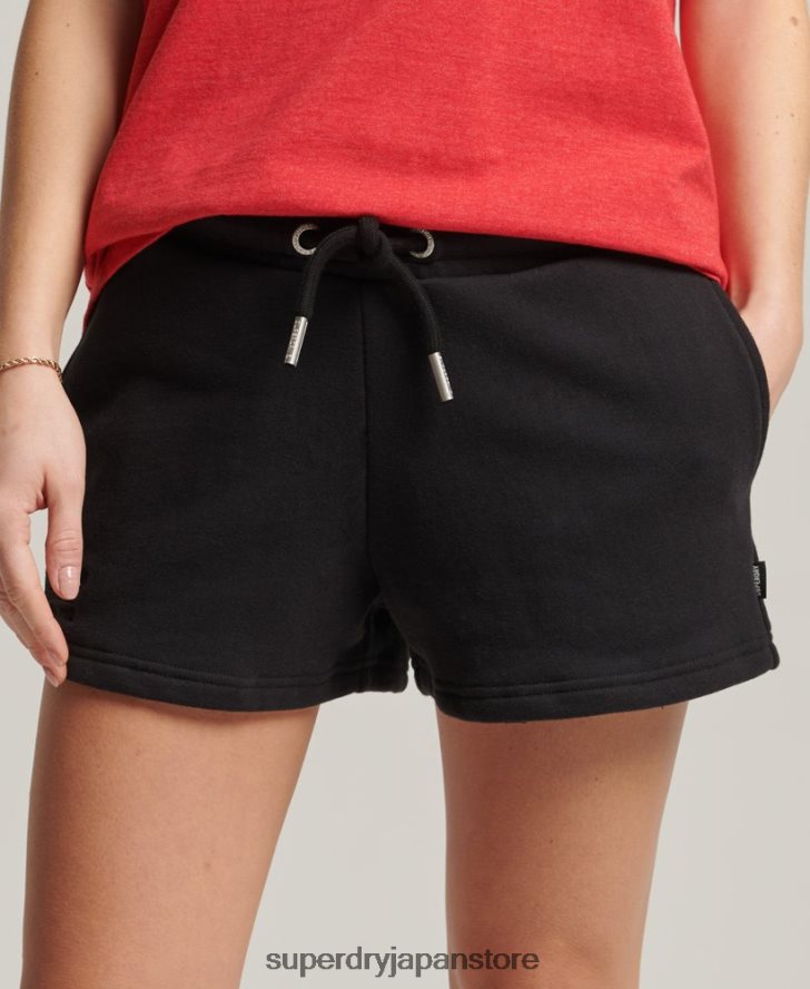 オーガニックコットン ヴィンテージロゴ ジャージー ショーツ 女性 Superdry 衣類 黒 2J62PZ3150