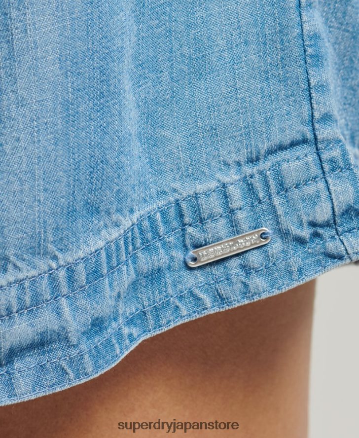 デザートペーパーバッグショーツ 女性 Superdry 衣類 ライトブルー 2J62PZ3151