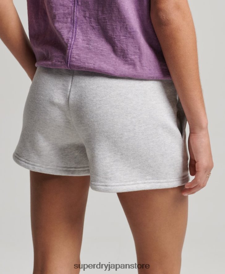 オーガニックコットン ヴィンテージロゴ ジャージー ショーツ 女性 Superdry 衣類 ライトグレー 2J62PZ3153