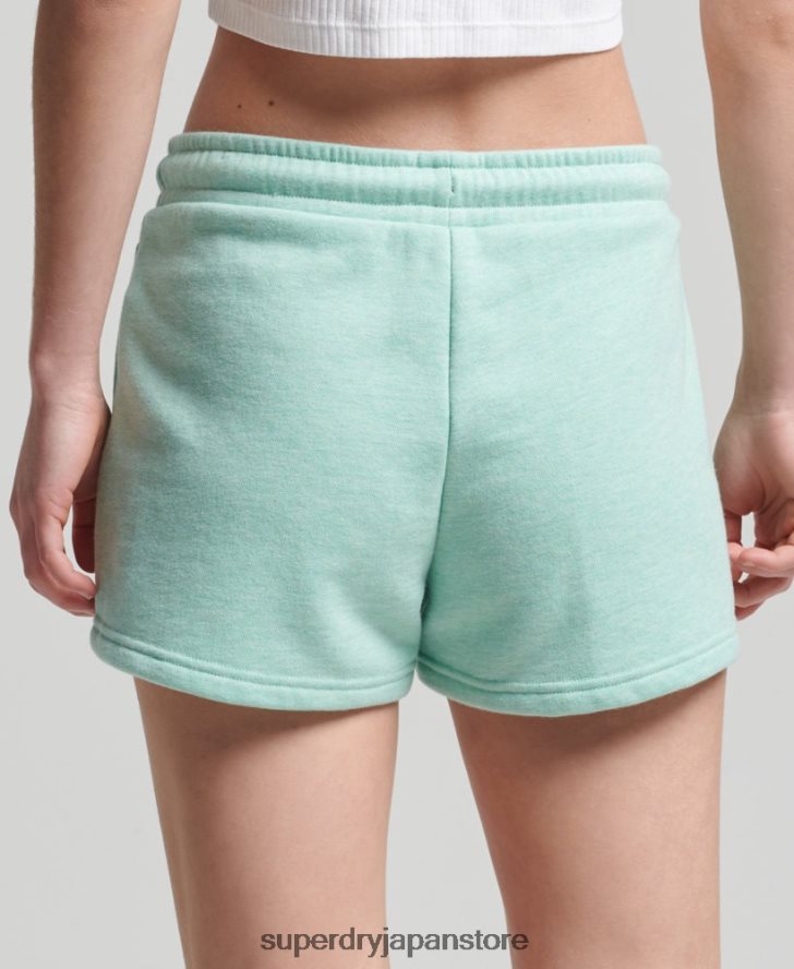 オーガニックコットン ヴィンテージロゴ ジャージー ショーツ 女性 Superdry 衣類 緑 2J62PZ3156