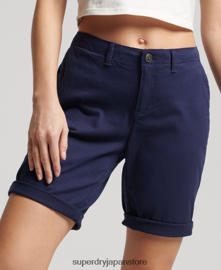 シティチノショーツ 女性 Superdry 衣類 海軍 2J62PZ3163
