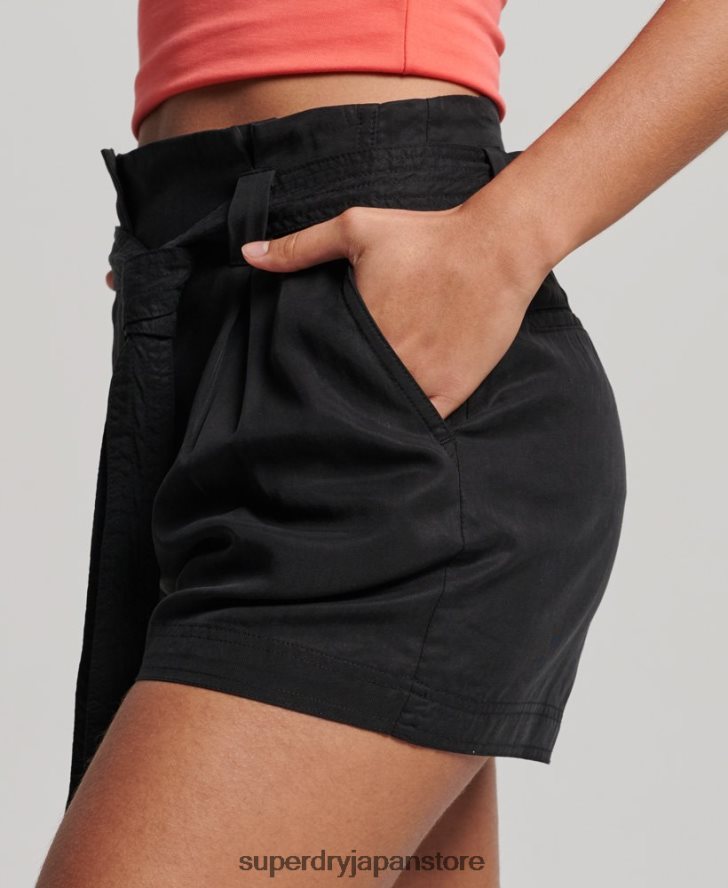 ペーパーバッグショーツ 女性 Superdry 衣類 黒 2J62PZ3164