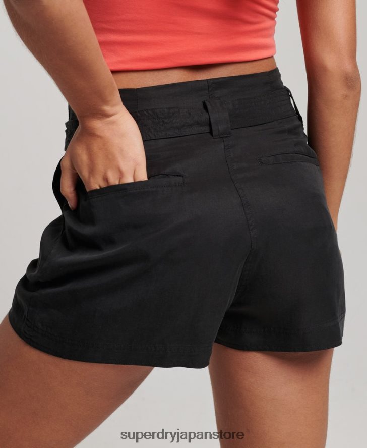 ペーパーバッグショーツ 女性 Superdry 衣類 黒 2J62PZ3164