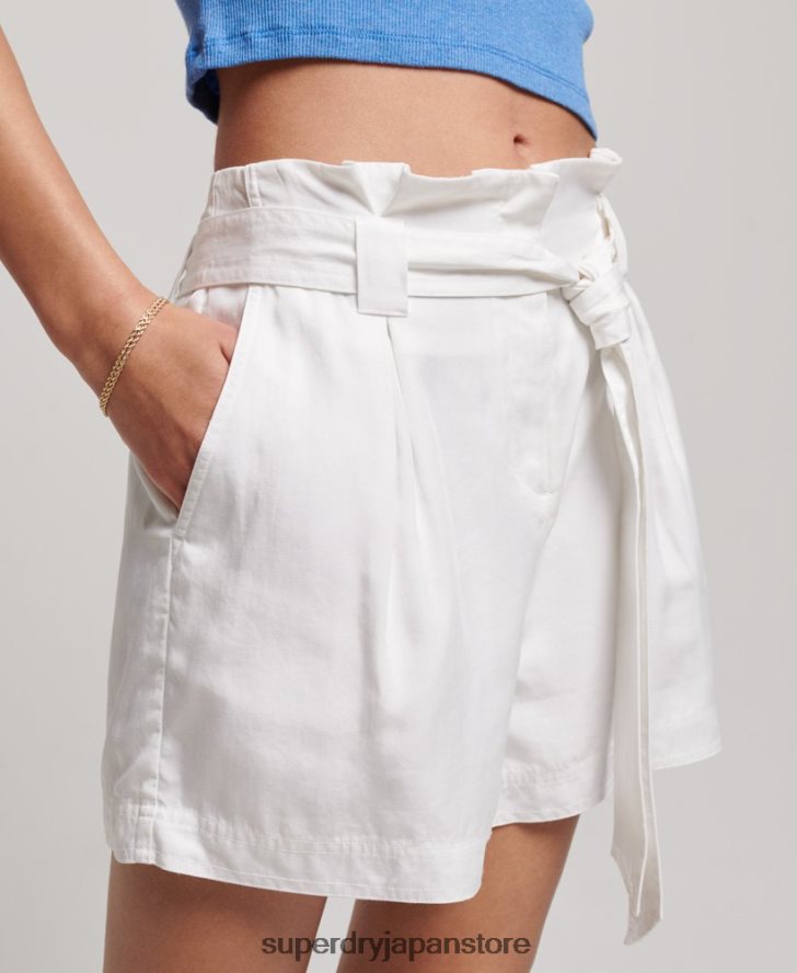 ペーパーバッグショーツ 女性 Superdry 衣類 白 2J62PZ3168