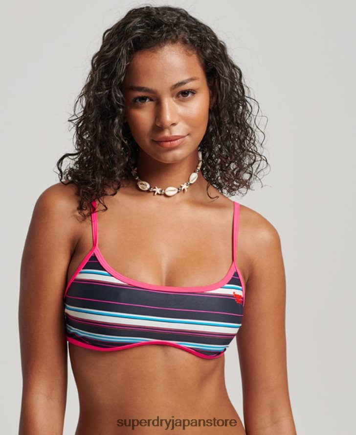 ストライプ リサイクル ビキニトップ 女性 Superdry 衣類 マルチ 2J62PZ3214