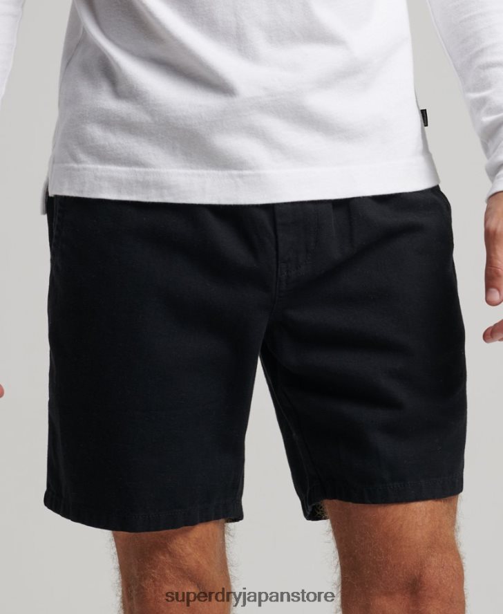 ヴィンテージオーバーダイショートパンツ 男性 Superdry 衣類 黒 2J62PZ322