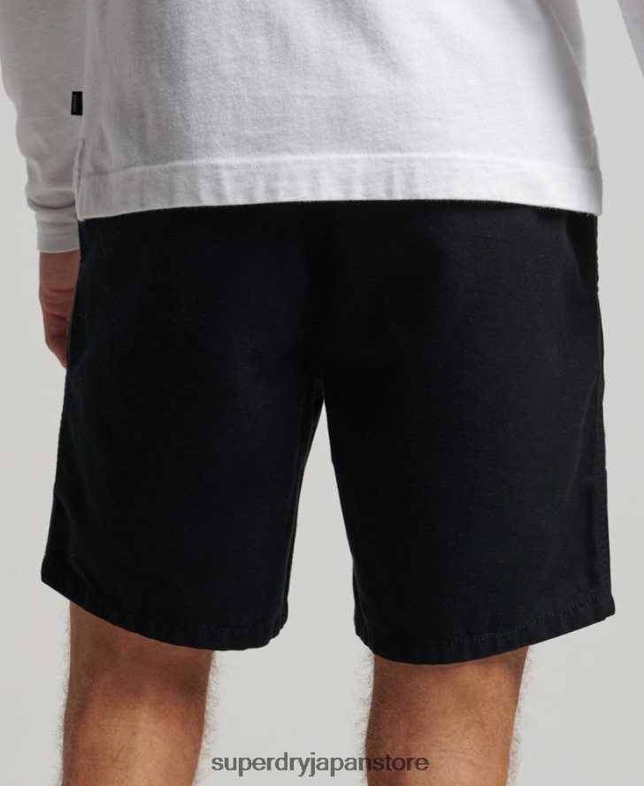 ヴィンテージオーバーダイショートパンツ 男性 Superdry 衣類 黒 2J62PZ322