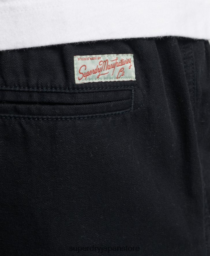 ヴィンテージオーバーダイショートパンツ 男性 Superdry 衣類 黒 2J62PZ322