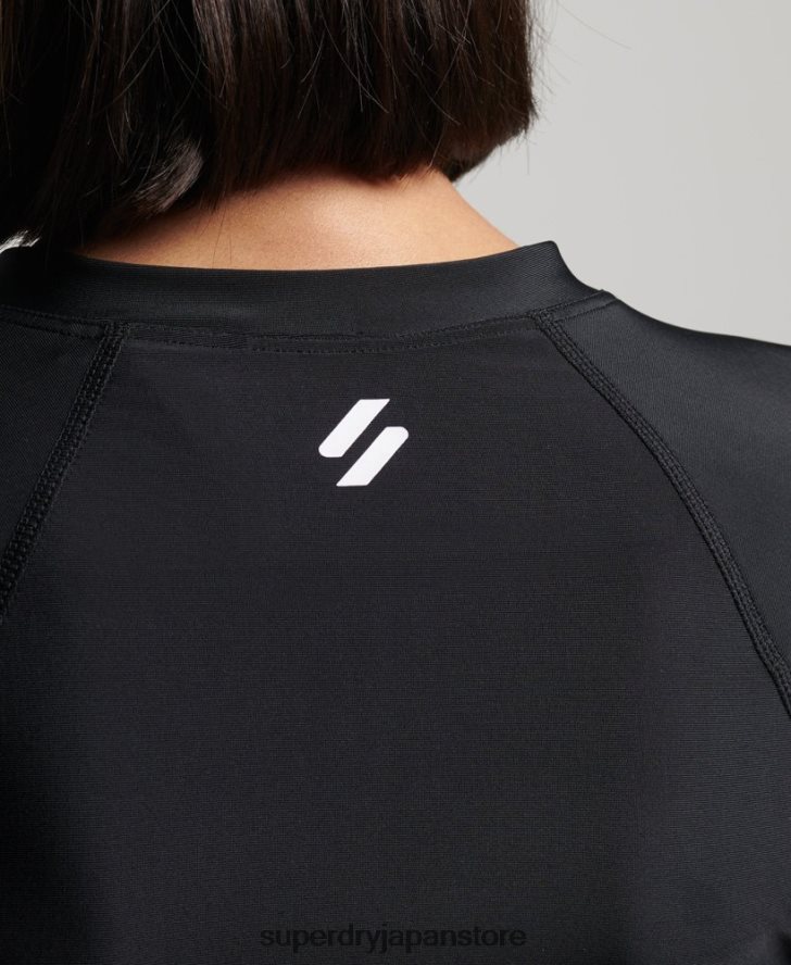 クロップドラッシュトップ 女性 Superdry 衣類 黒 2J62PZ3234