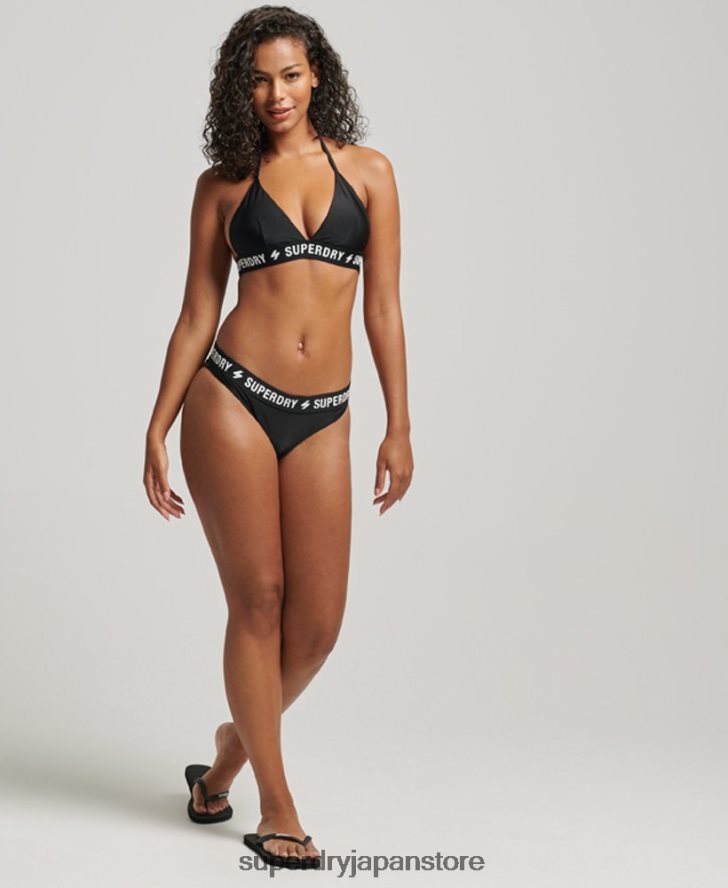 三角伸縮性リサイクルビキニトップ 女性 Superdry 衣類 黒 2J62PZ3235