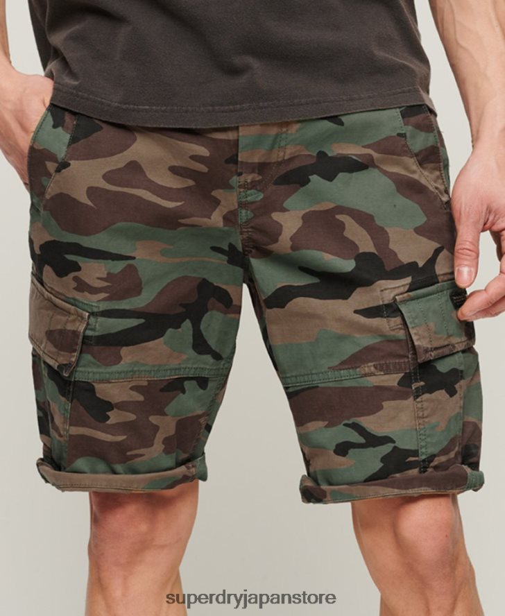 オーガニックコットンコアカーゴショーツ 男性 Superdry 衣類 緑 2J62PZ325