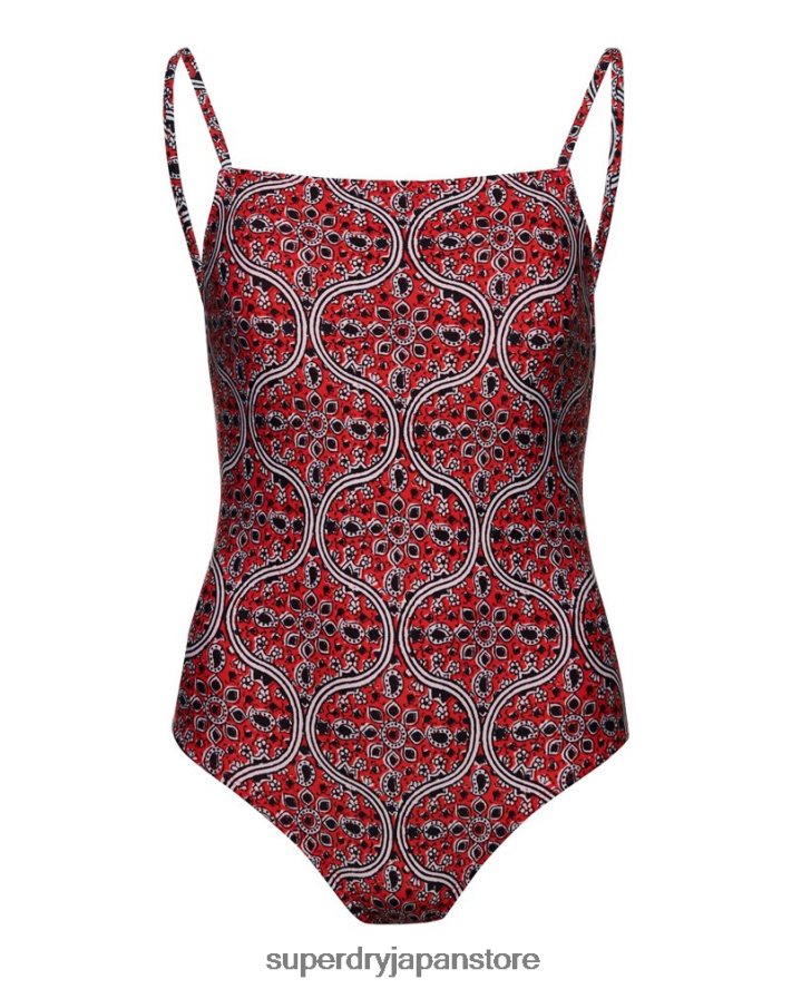 ボヘミアンタイバック水着 女性 Superdry 衣類 赤 2J62PZ3252