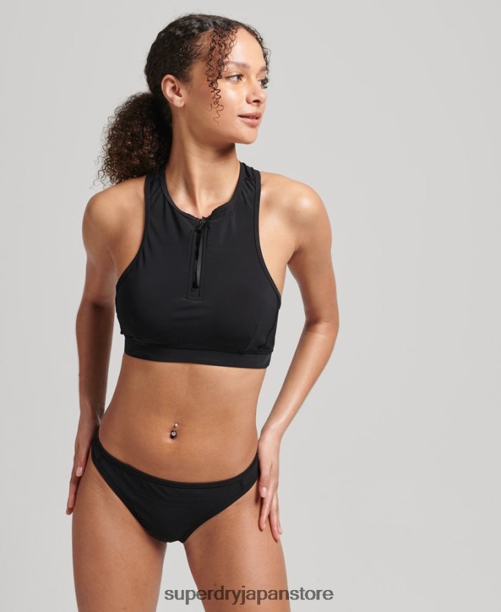 水泳スポーツビキニトップ 女性 Superdry 衣類 黒 2J62PZ3255